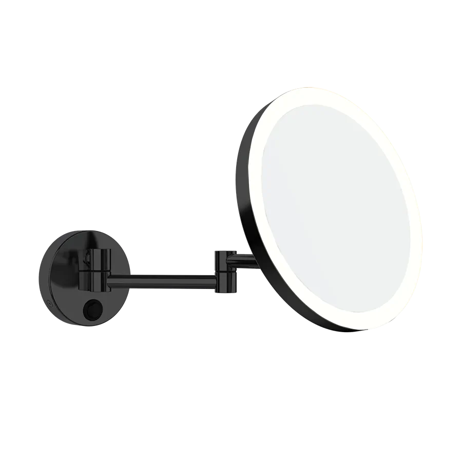 LED MY miroir cosmétique éclairé avec double bras pivotant, noir mat
