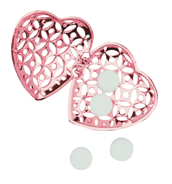 Pendentif parfum cœur doré rose