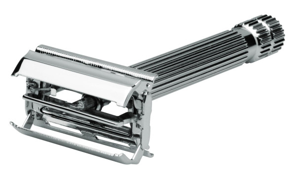 Rasoir de sûreté à côtes argentées