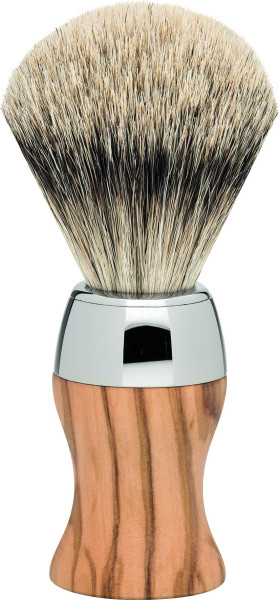 Blaireau de rasage en bois d'olivier à bout argenté "Premium Design MILANO" 7907