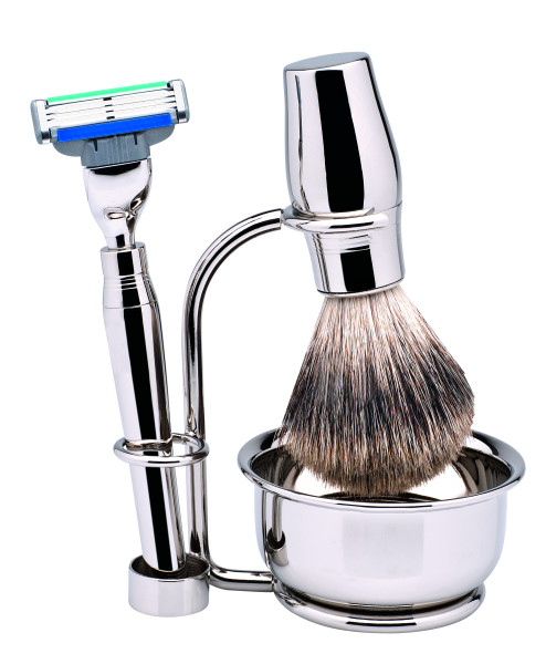 Set de rasage Gillette® Mach3® | inoxydable, brillant | 4 pièces