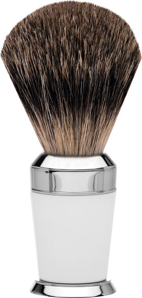 Erbe Blaireau de rasage poil de blaireau en résine précieuse blanche "Premium Design PARIS"