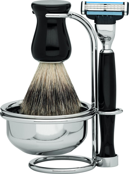 Set de rasage | Gillette® Mach3® résine précieuse noir | pur-gris "Series Premium Design BARCELONE 5510478